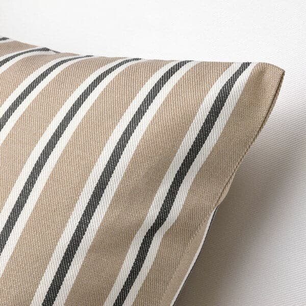 KORALLBUSKE - Cushion cover, beige white/stripe pattern, 50x50 cm - best price from Maltashopper.com 30549045