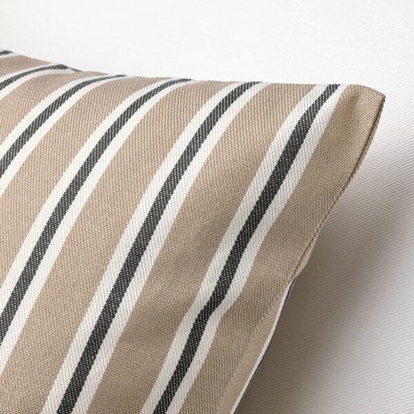Ikea KORALLBUSKE - Cushion cover, beige white/stripe pattern, 50x50 cm