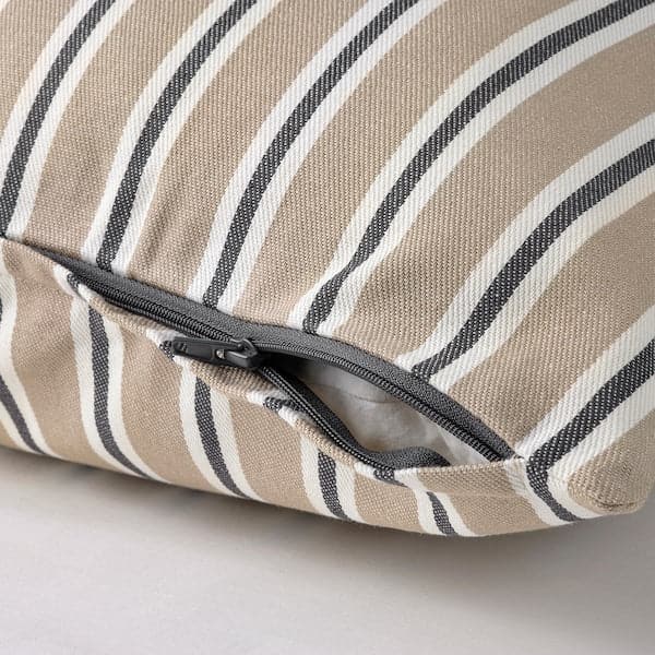 Ikea KORALLBUSKE - Cushion cover, beige white/stripe pattern, 50x50 cm