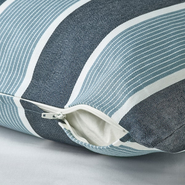 KORALLBUSKE - Cushion cover, dark blue light blue/stripe pattern, 50x50 cm - best price from Maltashopper.com 10570981
