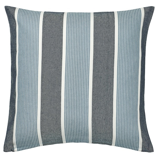 KORALLBUSKE - Cushion cover, dark blue light blue/stripe pattern, 50x50 cm - best price from Maltashopper.com 10570981