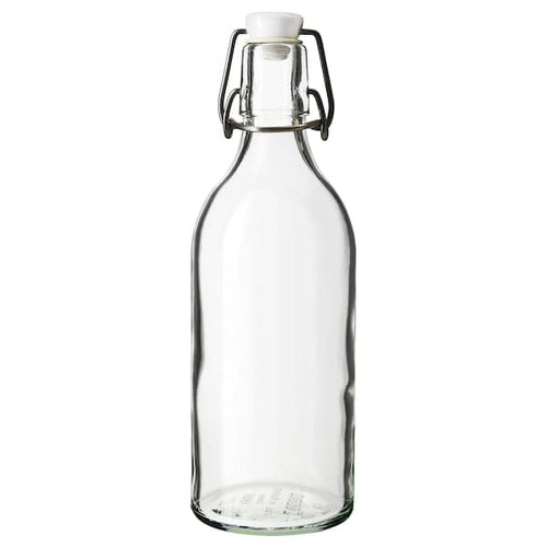 KORKEN - Bottle with stopper, clear glass, 0.5 l