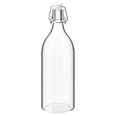 KORKEN - Bottle with stopper, clear glass, 1 l - best price from Maltashopper.com 30213552