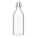 KORKEN bottle with stopper, clear glass, 1 l