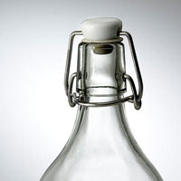 KORKEN - Bottle with stopper, clear glass, 1 l - best price from Maltashopper.com 30213552
