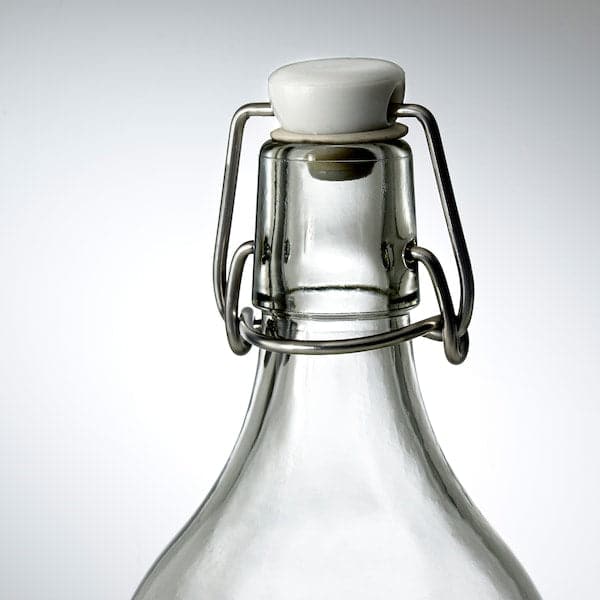 Ikea KORKEN - Bottle with stopper, clear glass, 1 l