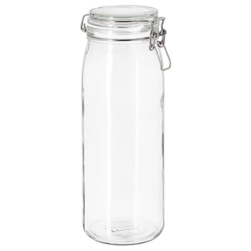 KORKEN - Jar with lid, clear glass, 2 l