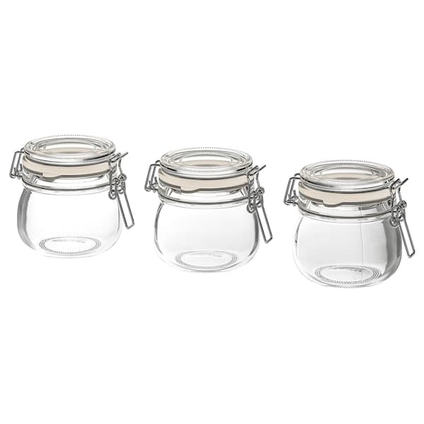 Ikea KORKEN - Jar with lid, clear glass, 13 cl