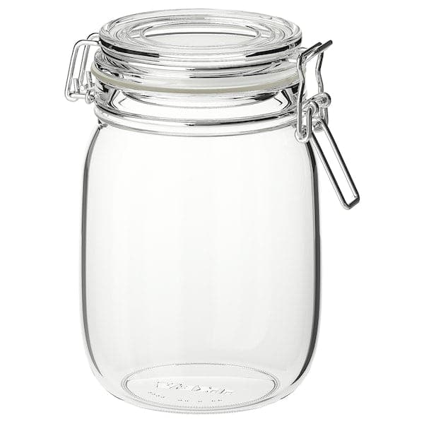 KORKEN - Jar with lid, clear glass, 1 l - best price from Maltashopper.com 50213546