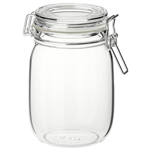 KORKEN - Jar with lid, clear glass, 1 l