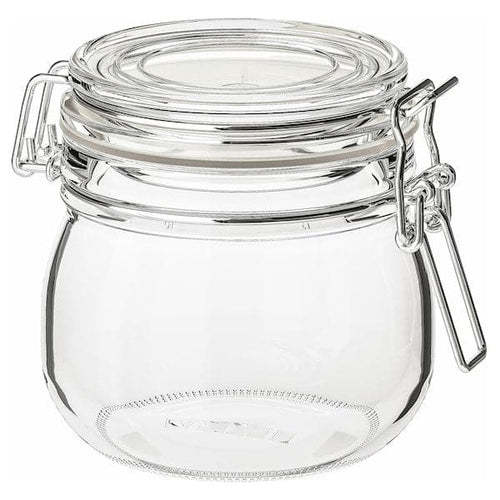 KORKEN jar with lid, clear glass, 0.5 l