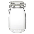 KORKEN jar with lid, clear glass, 1.8 l
