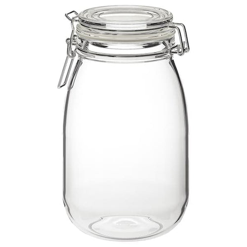 KORKEN jar with lid, clear glass, 1.8 l