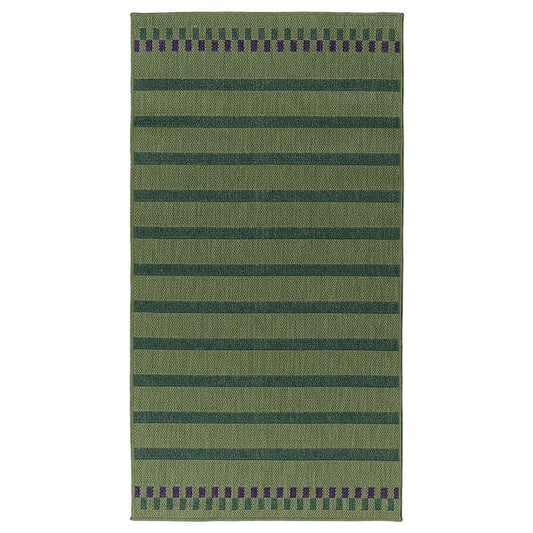 Ikea KORSNING - Rug flatwoven, in/outdoor, green purple/striped, 80x150 cm