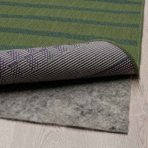 Ikea KORSNING - Rug flatwoven, in/outdoor, green purple/striped, 80x150 cm