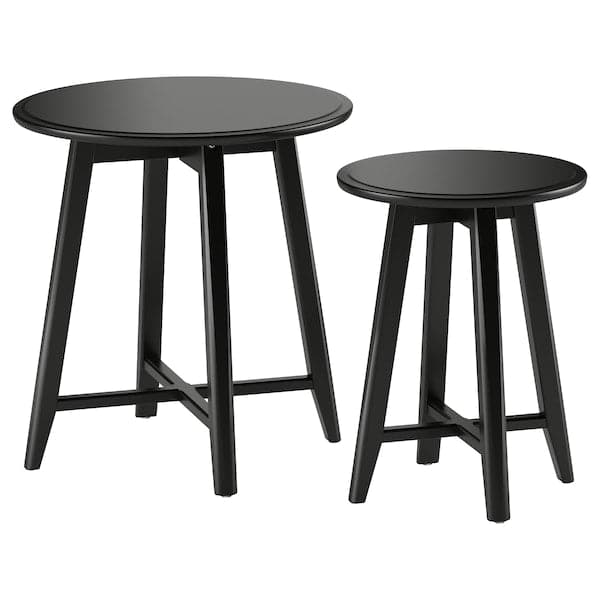 KRAGSTA - Nest of tables, set of 2, black - best price from Maltashopper.com 00299825