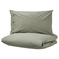 KRÅKRISMOTT - Duvet cover and 2 pillowcases, light green, 240x220/50x80 cm - best price from Maltashopper.com 20536289