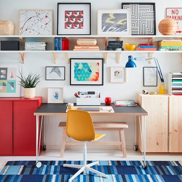 Ikea KRILLE - Leg with castor, white, 70 cm