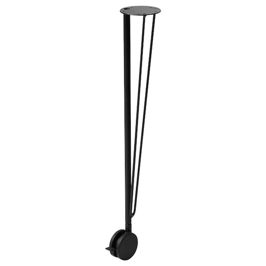 Ikea KRILLE - Leg with castor, black, 70 cm