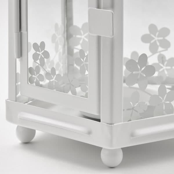 Ikea KRINGSYNT - Lantern for tealight, in/outdoor, white, 21 cm