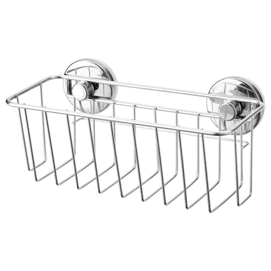 Ikea KROKFJORDEN - Basket with suction cup, zinc plated, 24x11 cm