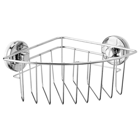 Ikea KROKFJORDEN - Corner shelf unit with suction cup, zinc plated, 20x11 cm