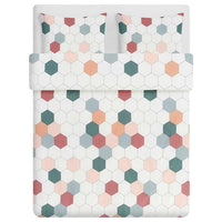 KRUSFRÖ Duvet cover and 2 pillowcases, hexagonal, 200x200/50x80 cm - best price from Maltashopper.com 20541634