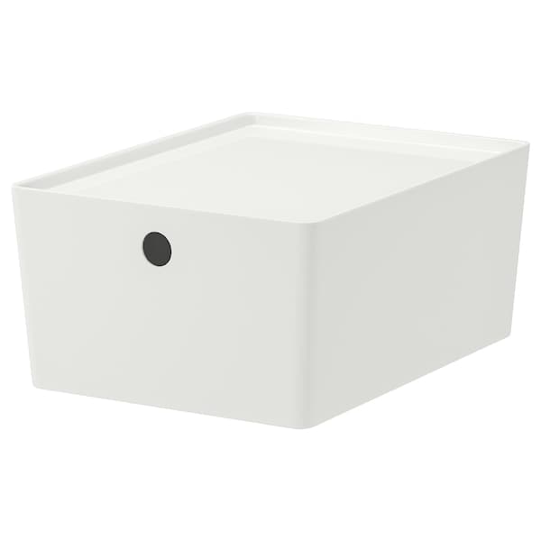KUGGIS - Box with lid, white, 26x35x15 cm - Premium Household Storage Containers from Ikea - Just €16.99! Shop now at Maltashopper.com