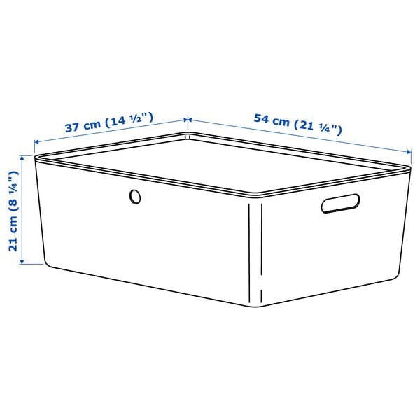 KUGGIS - Box with lid, transparent black, 37x54x21 cm - best price from Maltashopper.com 10514042