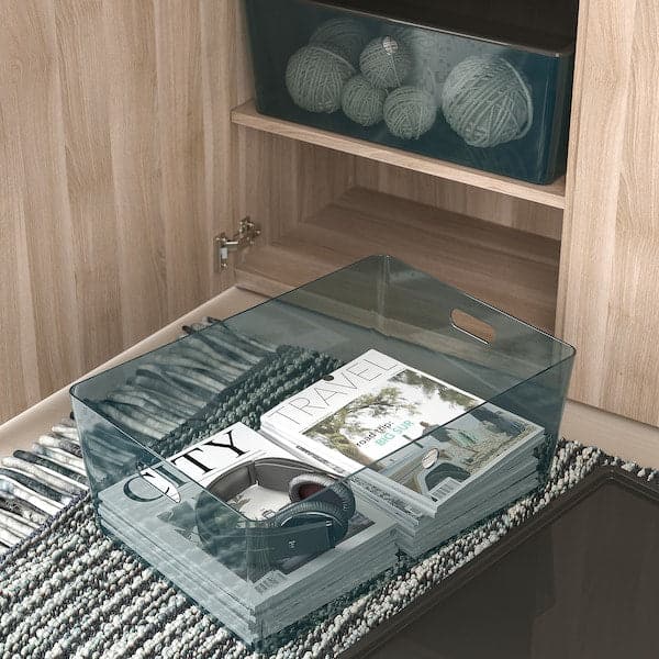 KUGGIS - Box with lid, transparent black, 37x54x21 cm - best price from Maltashopper.com 10514042
