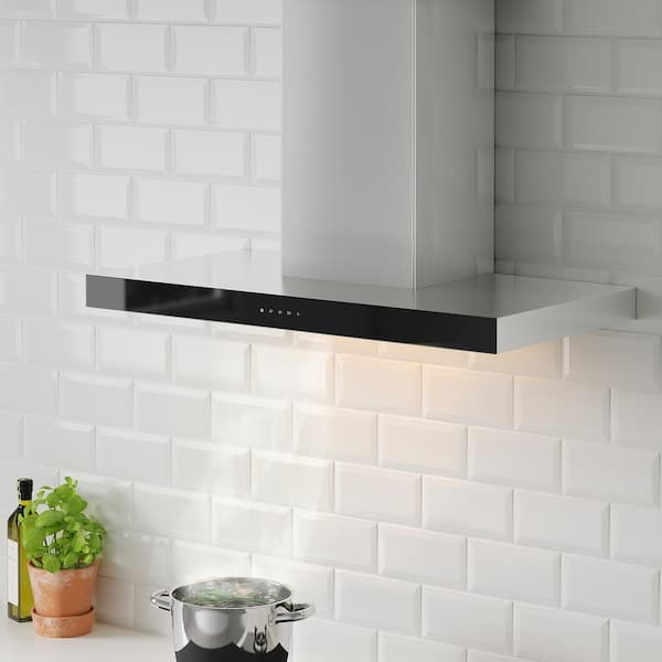 Ikea KULINARISK Hood to be fixed to the wall - stainless steel/glass , 90 cm