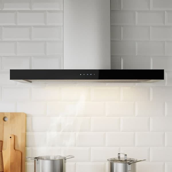 Ikea KULINARISK Hood to be fixed to the wall - stainless steel/glass , 90 cm