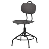 KULLABERG swivel chair, black, 58 cm