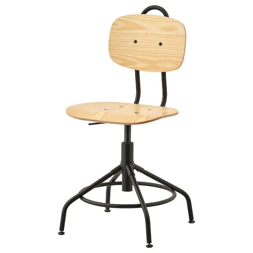 KULLABERG - Swivel chair, pine/black