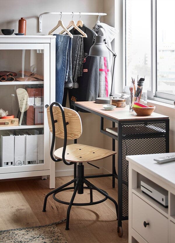Ikea KULLABERG - Swivel chair, pine/black