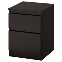 KULLEN - Chest of 2 drawers, black-brown, 35x49 cm - best price from Maltashopper.com 60322130