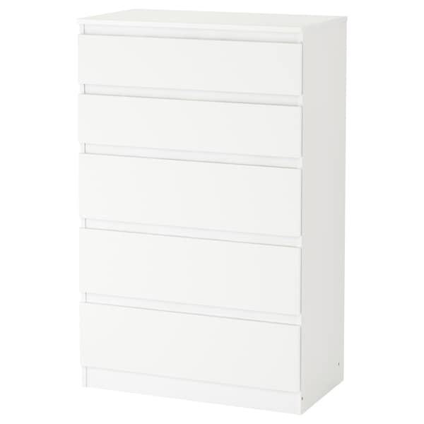 KULLEN - Chest of 5 drawers, white, 70x112 cm