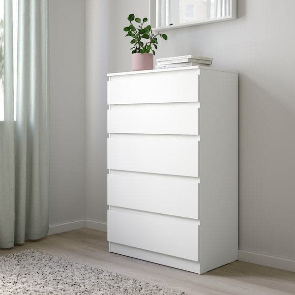 Ikea KULLEN - Chest of 5 drawers, white, 70x112 cm