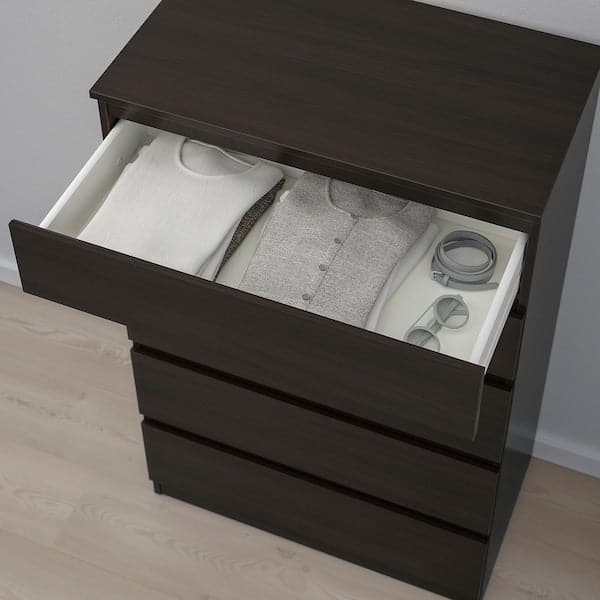 KULLEN - Chest of 5 drawers, black-brown, 70x112 cm - best price from Maltashopper.com 40393661