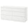 KULLEN - KULLEN Chest of 6 drawers, white, 140x72 cm