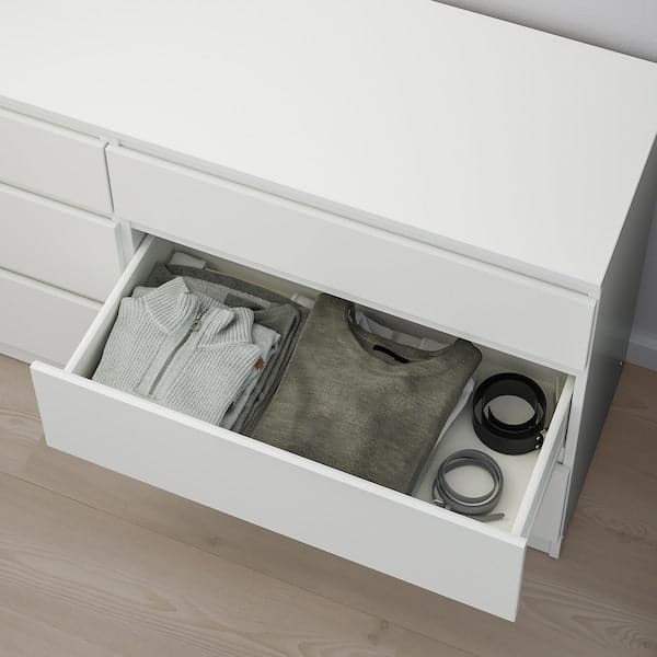 Ikea KULLEN - Chest of 6 drawers, white, 140x72 cm