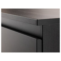 KULLEN - Chest of 6 drawers, black-brown, 140x72 cm - best price from Maltashopper.com 00309235
