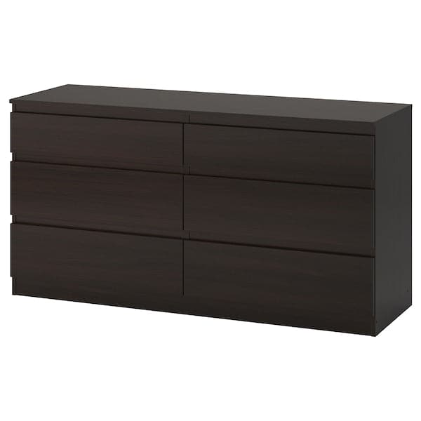 KULLEN - Chest of 6 drawers, black-brown , - Premium Hardware Accessories from Ikea - Just €154.99! Shop now at Maltashopper.com