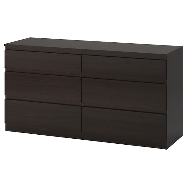 Ikea KULLEN - Chest of 6 drawers, black-brown, 140x72 cm