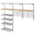 KUNGSFORS suspension rail w shelves/wll grids, stainless steel/ash, 184x160x32 cm