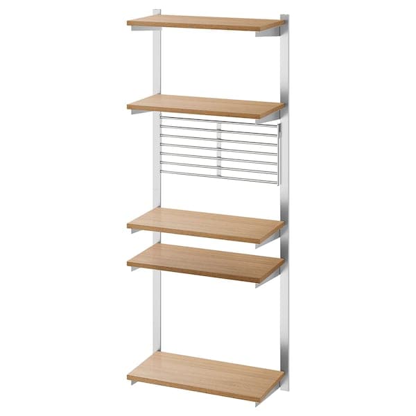 Ikea KUNGSFORS - Suspension rail with shelf/wll grid, stainless steel/ash