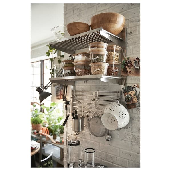 Ikea KUNGSFORS - Suspension rail with shelf/wll grid, stainless steel