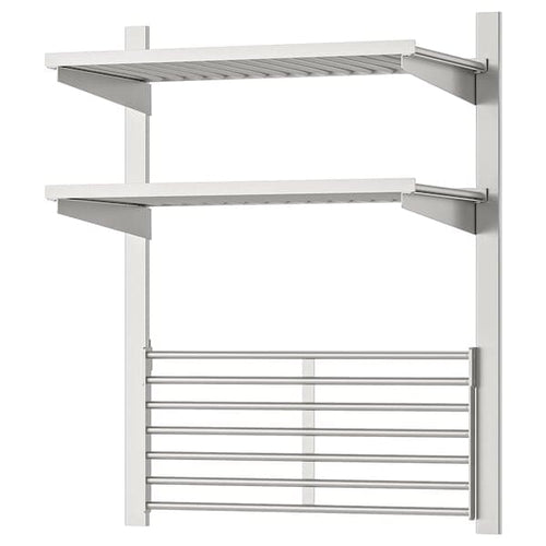 KUNGSFORS - Suspension rail with shelf/wll grid, stainless steel