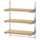 KUNGSFORS suspension rail w shelves and rail, stainless steel/bamboo, 68x80x31 cm
