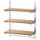 KUNGSFORS suspension rail w shelves and rail, stainless steel/ash, 68x80x31 cm